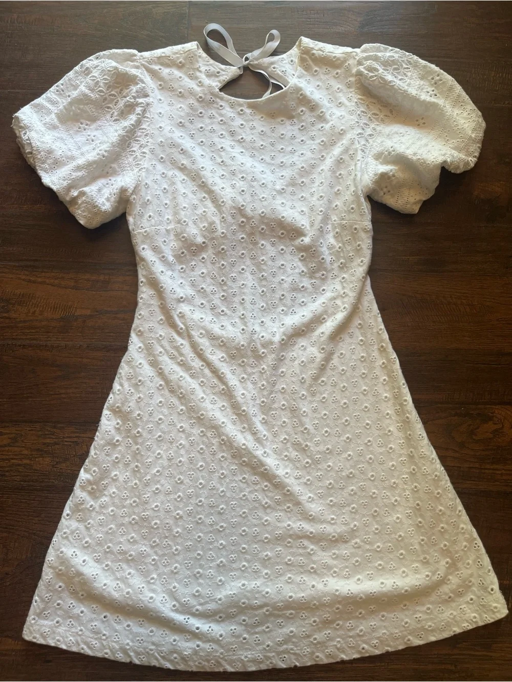 Free People White Eyelet Apricot Rose Dress